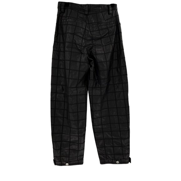 Baum Und Pferdgarten Black Faux Leather Checkered Pants Size 38 (US 8) Recycled - Picture 4 of 15
